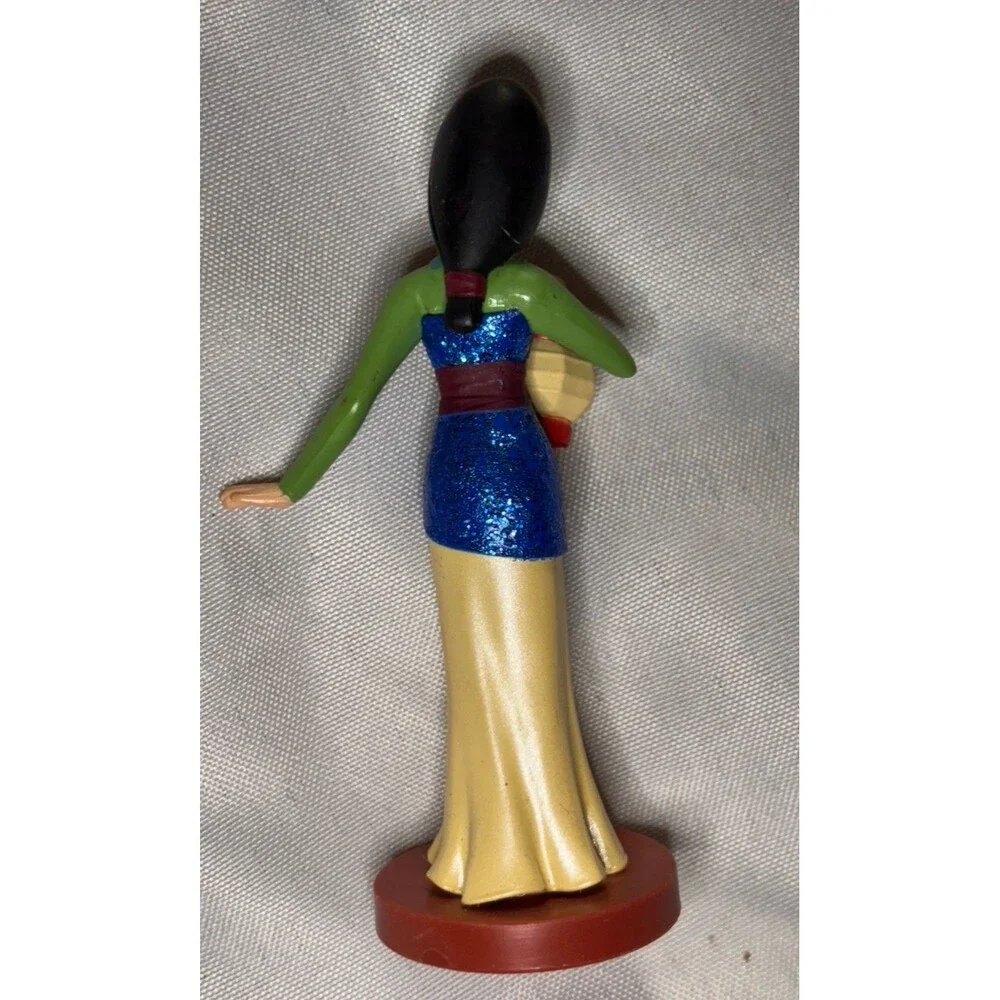 Disney Princess Mulan Glitter Figure Miniature Figurine Cake Topper 3.5”